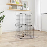 Vidaxl Pets Cage se dveřmi 8 panelů 35x35 cm ocel černá