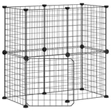 Vidaxl Pets Cage se dveřmi 12 panelů 35x35 cm ocel černá