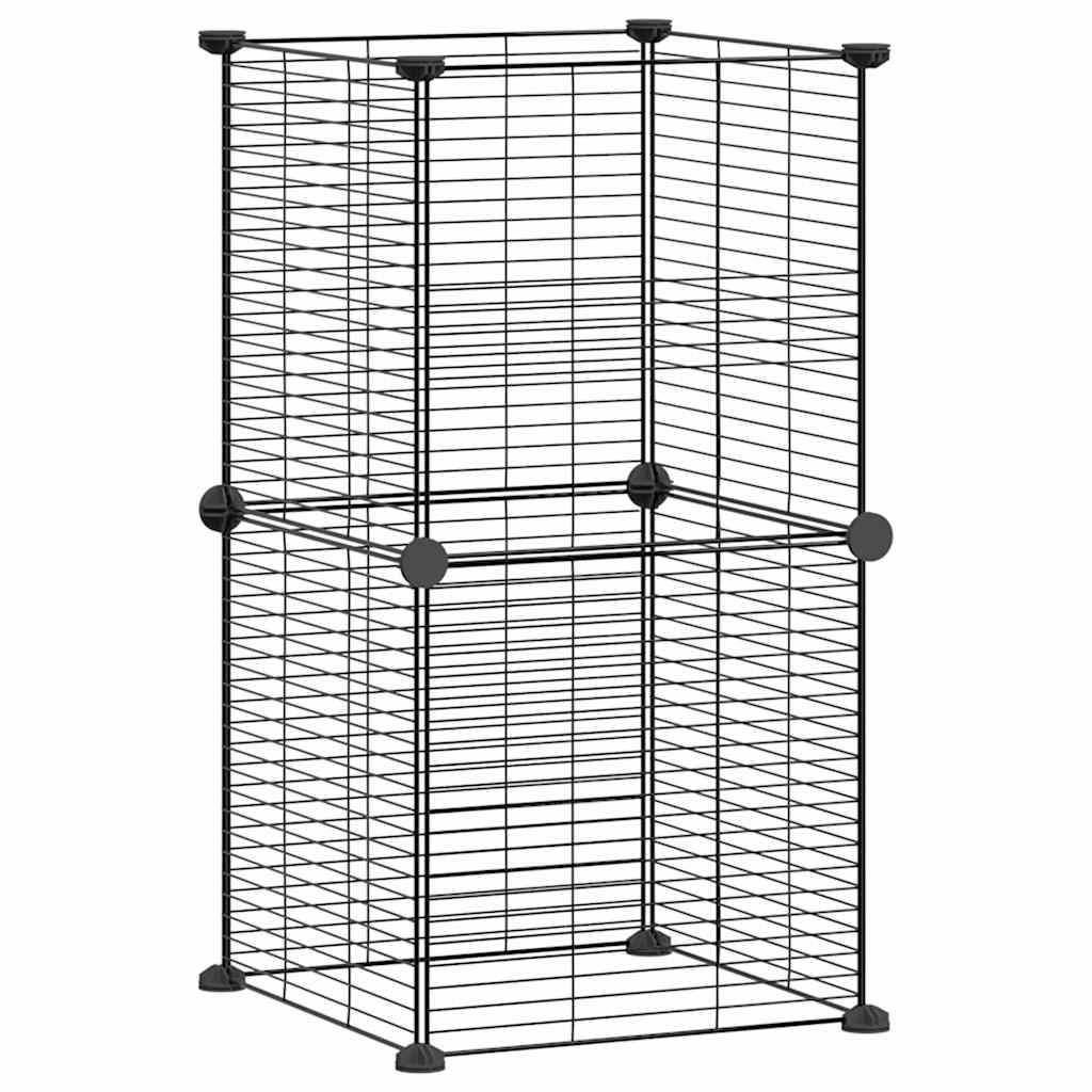 Vidaxl Pets Cage z 8 ploščami 35x35 cm jeklena črna