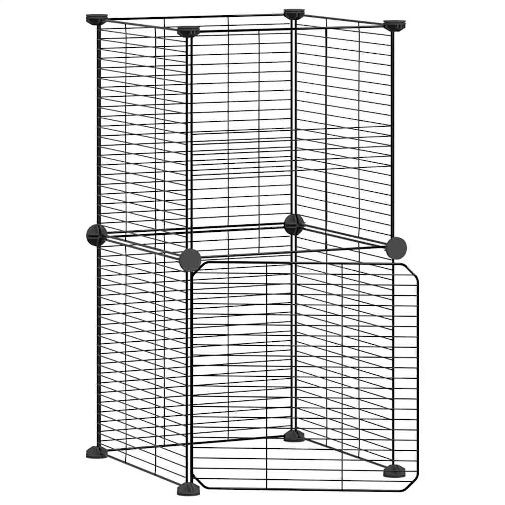 Vidaxl Pets Cage z vrati 8 plošč 35x35 cm jeklena črna