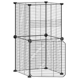 Vidaxl Pets Cage With Door 8 Panels 35x35 Cm Steel Black