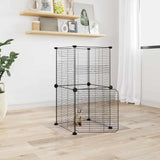 Vidaxl Pets Cage se dveřmi 8 panelů 35x35 cm ocel černá