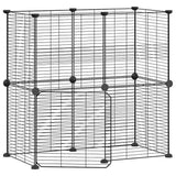 Vidaxl Petts Cage avec porte 12 panneaux 35x35 cm en acier noir