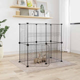 Vidaxl Petts Cage avec porte 12 panneaux 35x35 cm en acier noir