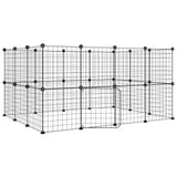 Vidaxl Pets Cage se dveřmi 28 panelů 35x35 cm ocel černá