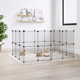 Vidaxl Pets Cage se dveřmi 28 panelů 35x35 cm ocel černá