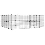 Vidaxl Pets Cage With Door 44 Panels 35x35 cm ocelová černá