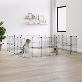 Vidaxl Pets Cage s dveřmi 52 panely 35x35 cm ocel černá