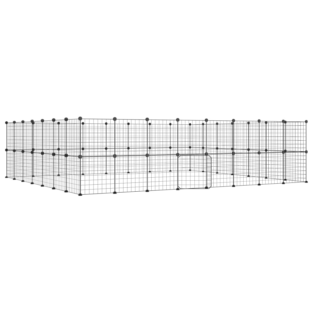 Vidaxl PET Cage se dveřmi 60 panelů 35x35 cm ocel černá