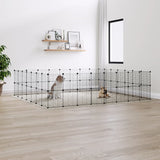 Vidaxl PET Cage se dveřmi 60 panelů 35x35 cm ocel černá