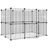 Vidaxl Pets Cage se dveřmi 20 panelů 35x35 cm ocelová černá