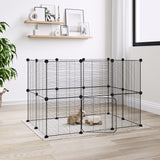 Vidaxl Pets Cage se dveřmi 20 panelů 35x35 cm ocelová černá