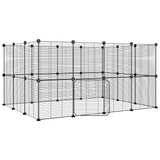 Vidaxl Petts Cage avec porte 28 panneaux 35x35 cm en acier noir