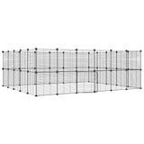 Vidaxl Pets Cage With Door 44 Panels 35x35 cm ocelová černá