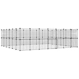 Vidaxl Pets Cage s dveřmi 52 panely 35x35 cm ocel černá