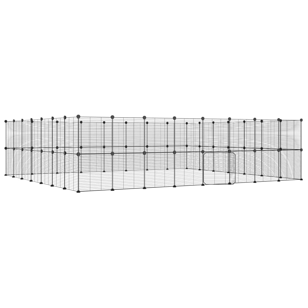 Vidaxl PET Cage se dveřmi 60 panelů 35x35 cm ocel černá