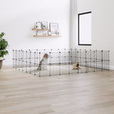 Vidaxl PET Cage se dveřmi 60 panelů 35x35 cm ocel černá