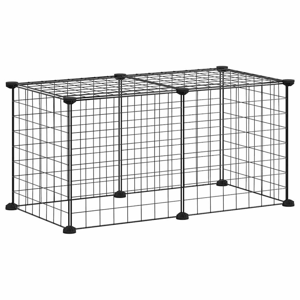 Vidaxl Pets Cage s 8 panely 35x35 cm Steel Black