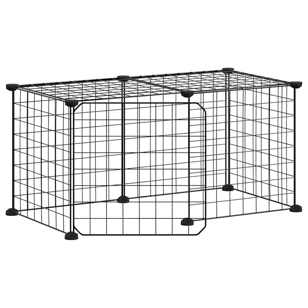 Vidaxl Pets Cage se dveřmi 8 panelů 35x35 cm ocel černá