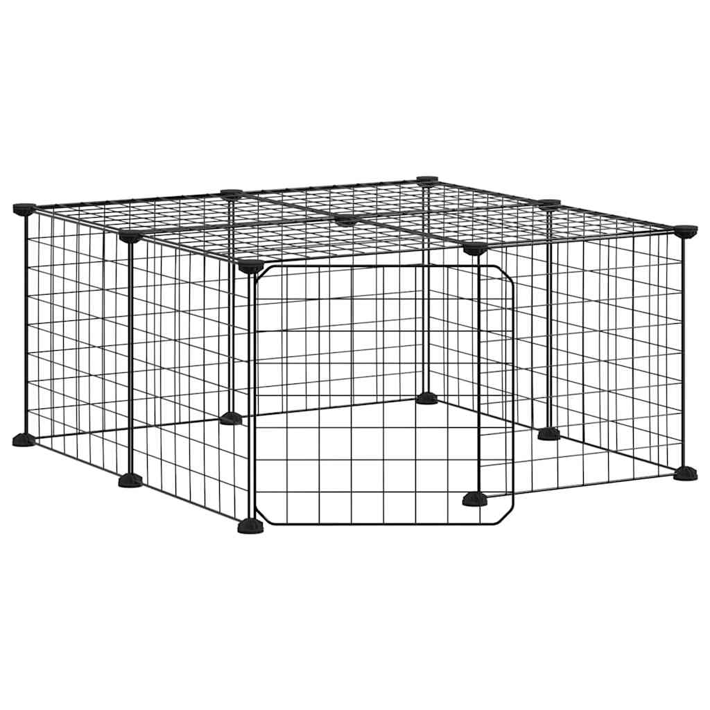 Vidaxl Pets Cage z drzwiami 12 paneli 35x35 cm stalowa czarna