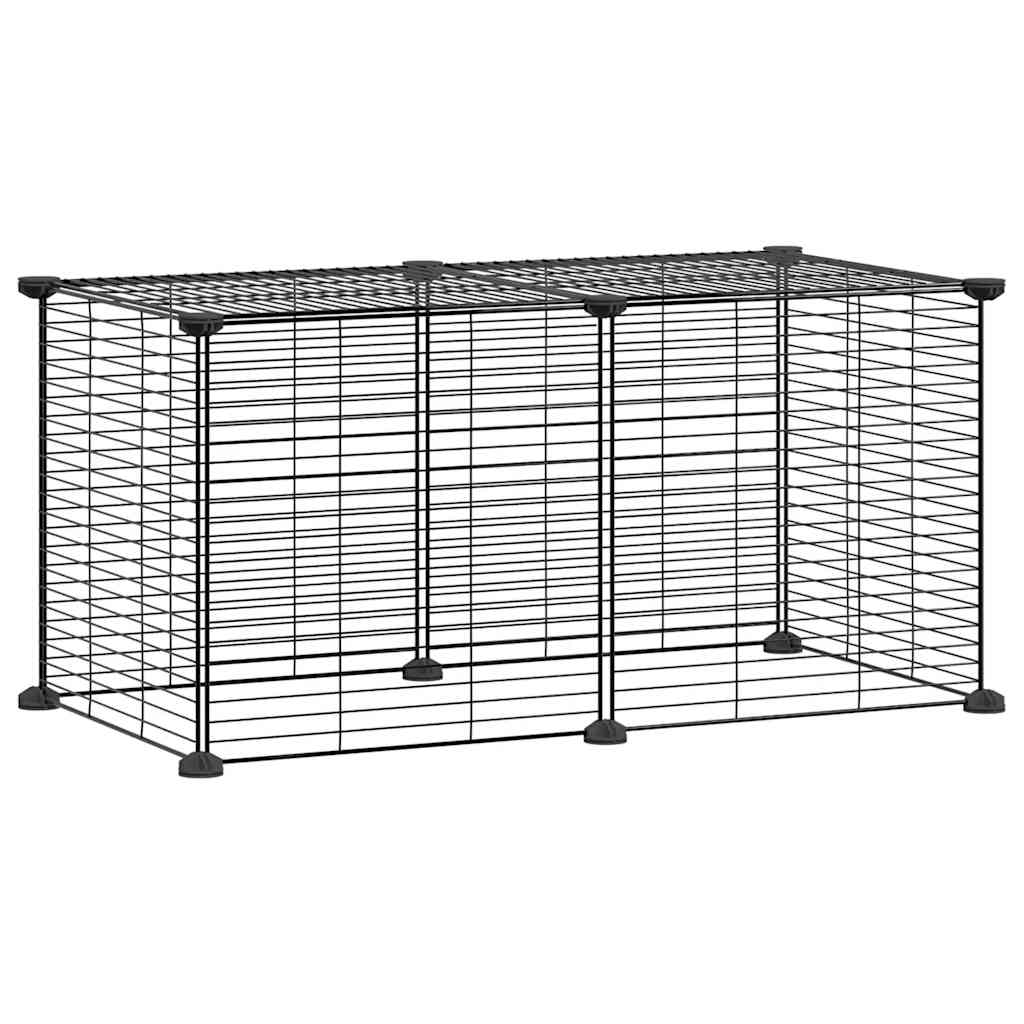 Cage Vidaxl pour animaux de compagnie avec 8 panneaux 35x35 cm en acier noir