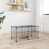 Cage Vidaxl pour animaux de compagnie avec 8 panneaux 35x35 cm en acier noir