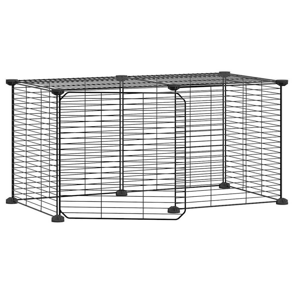 Vidaxl Pets Cage z drzwiami 8 paneli 35x35 cm stalowa czarna