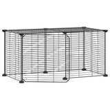 Vidaxl Pets Cage se dveřmi 8 panelů 35x35 cm ocel černá