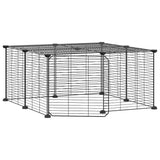 Vidaxl Petts Cage avec porte 12 panneaux 35x35 cm en acier noir