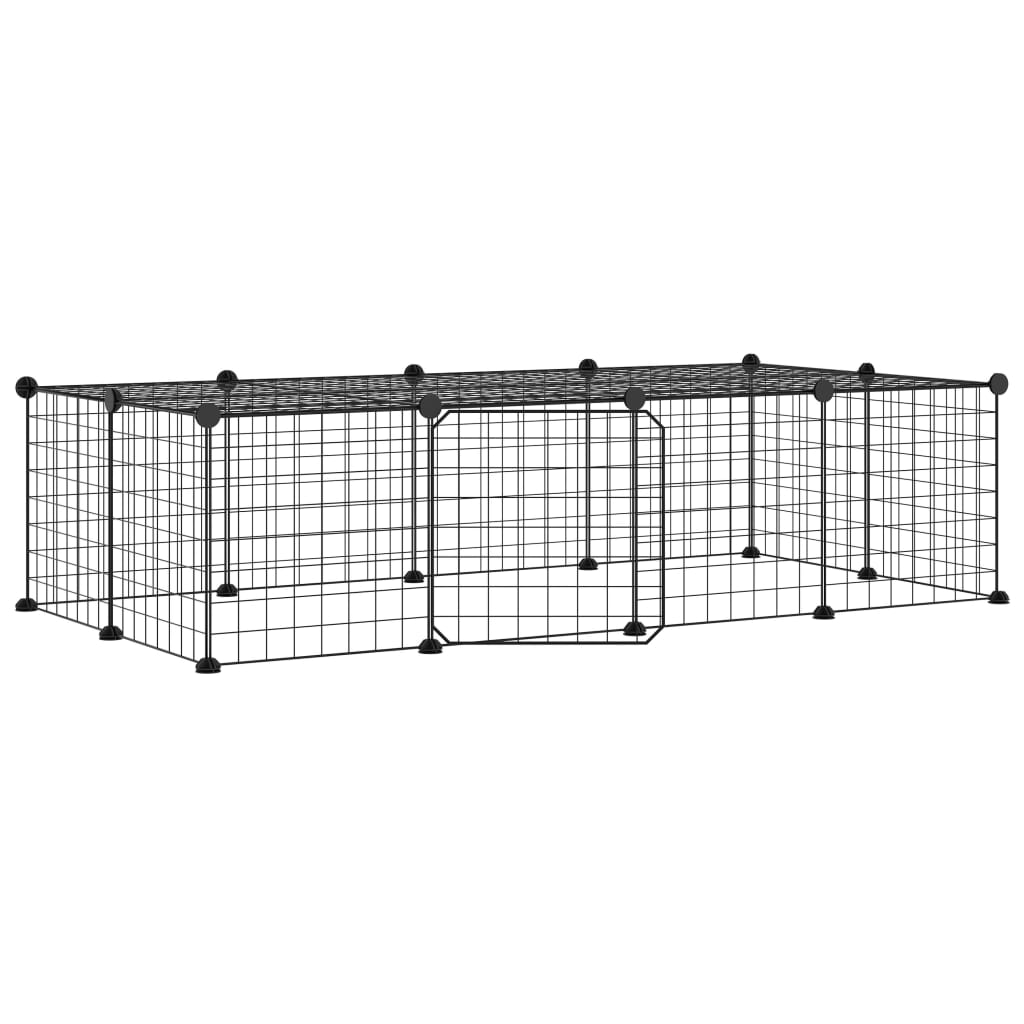 Vidaxl Pets Cage se dveřmi 20 panelů 35x35 cm ocelová černá