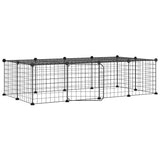 Vidaxl Pets Cage se dveřmi 20 panelů 35x35 cm ocelová černá