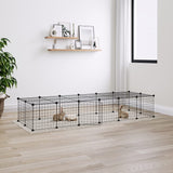 Vidaxl Pets Cage se dveřmi 28 panelů 35x35 cm ocel černá