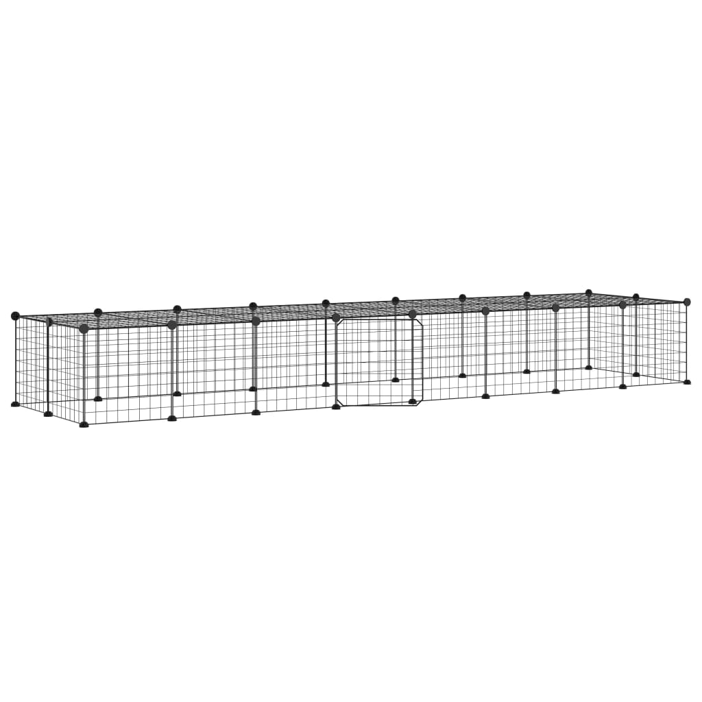 Vidaxl Pets Cage With Door 36 Panels 35x35 cm ocel černá