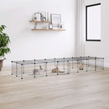 Vidaxl Pets Cage With Door 36 Panels 35x35 cm ocel černá