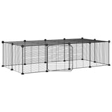 Cage Vidaxl animaux avec porte 20 panneaux 35x35 cm en acier noir