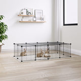 Cage Vidaxl animaux avec porte 20 panneaux 35x35 cm en acier noir