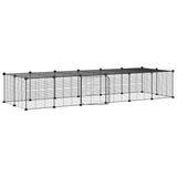 Vidaxl Pets Cage se dveřmi 28 panelů 35x35 cm ocel černá