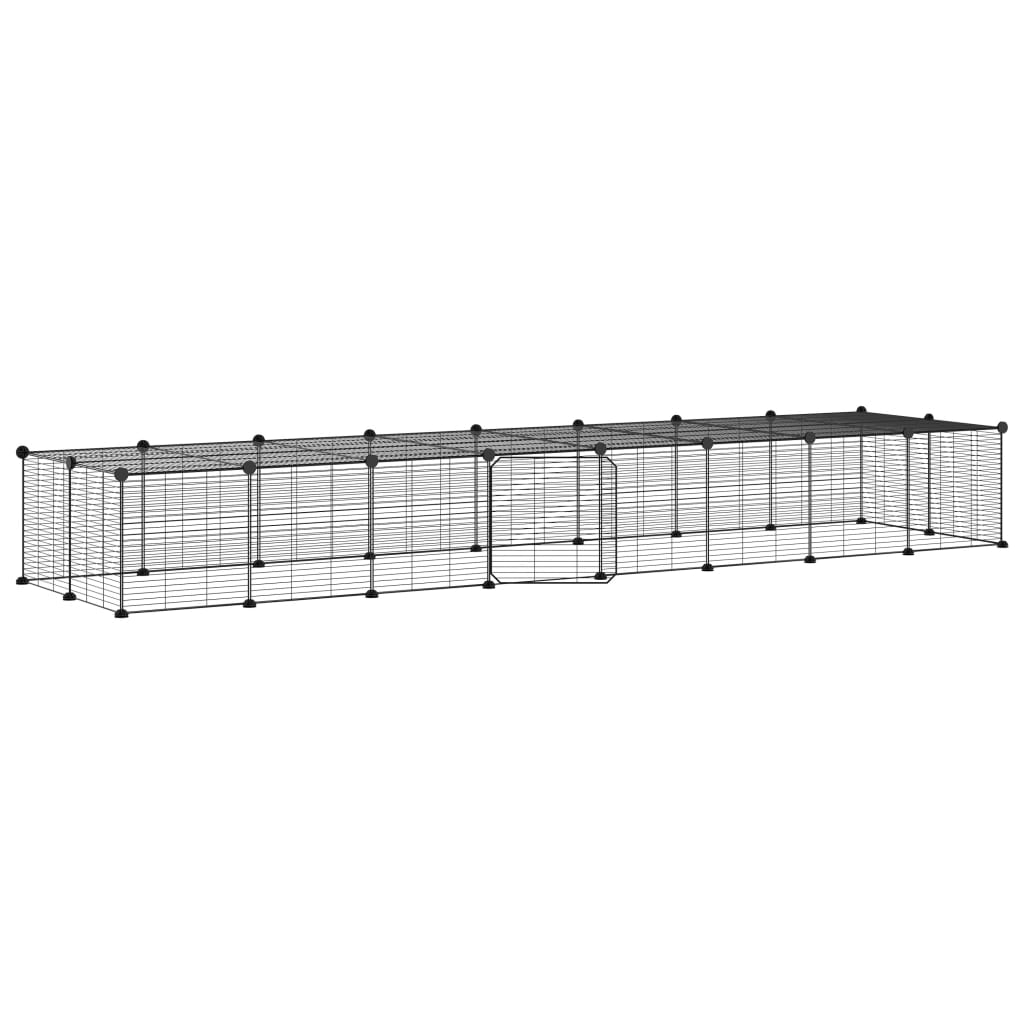 Vidaxl Pets Cage With Door 36 Panels 35x35 cm ocel černá