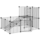 Vidaxl Pets Cage se dveřmi 20 panelů 35x35 cm ocelová černá