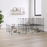 Vidaxl Pets Cage With Door 44 Panels 35x35 cm ocelová černá