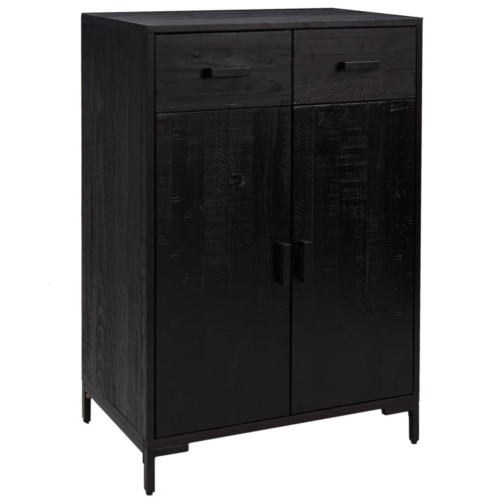 Gabinete de zapatos Vidaxl 75x40x110 cm de pino sólido negro