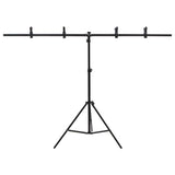 VidaXL Achtergrondstandaard T-vormig 151x60x(70-200) cm zwart