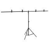 VidaXL Achtergrondstandaard T-vormig 201x60x(70-200) cm zwart