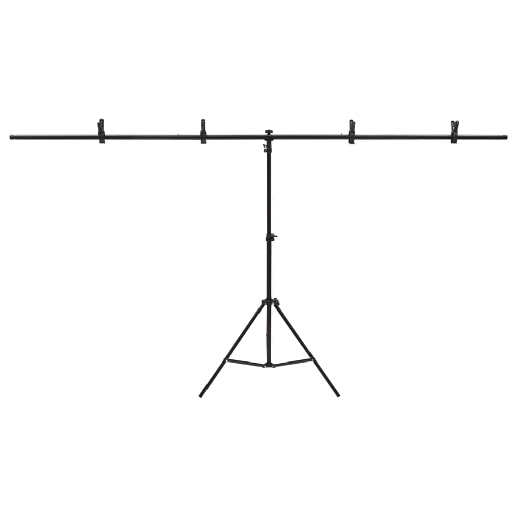 VIDAXL-Hintergrund Standard T-förmig 201x60x (70-200) cm schwarz