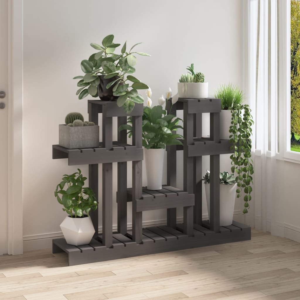 Vidaxl Plant Stand Grigio 104.5x25x77.5 pino solido