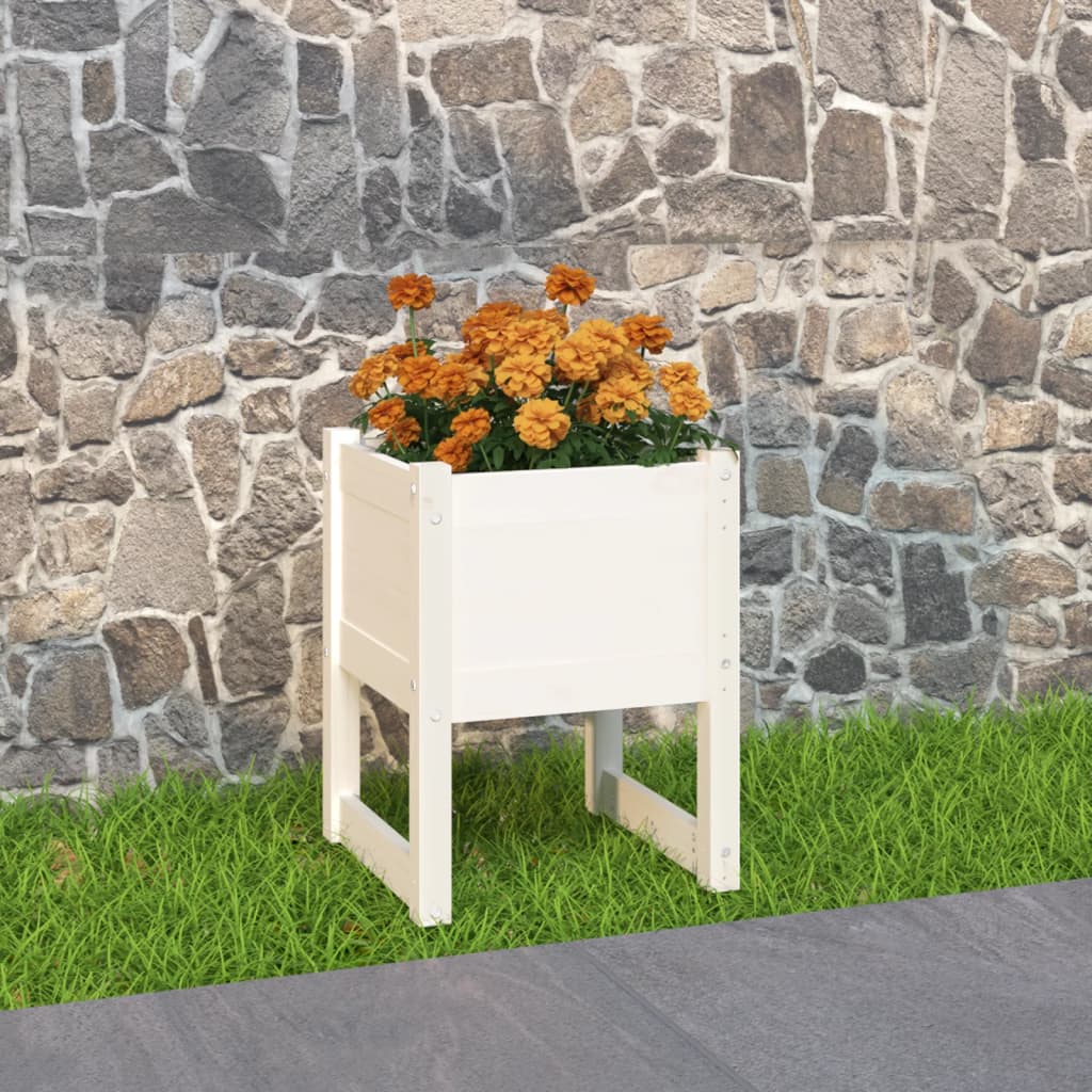 Vidaxl Planter velký 40x40x52,5 cm pevná borovice bílá