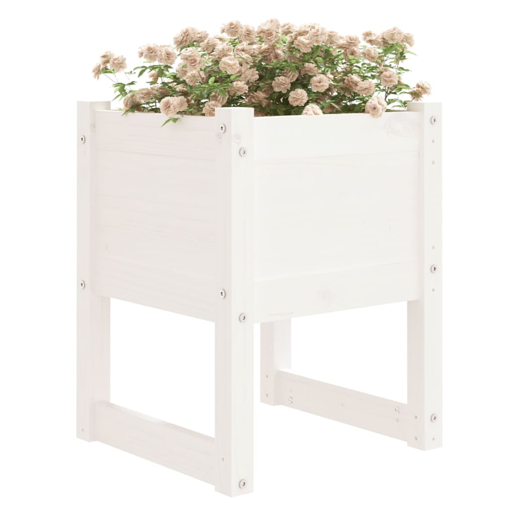 Vidaxl Planters 2 st 40x40x52.5 cm Solid pine white