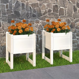 Vidaxl Planters 2 st 40x40x52.5 cm Solid pine white