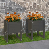 Vidaxl Planters 2 st 40x40x52,5 cm pevná borovice šedá šedá