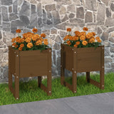 Vidaxl Planters 2 St 40x40x52,5 cm Solid fyrretræbrun